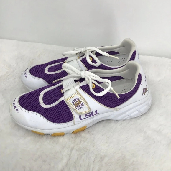 Piro Women’s Cheerleading LSU Tigers Sneaker Shoes Purple White Size 8 - Picture 2 of 9